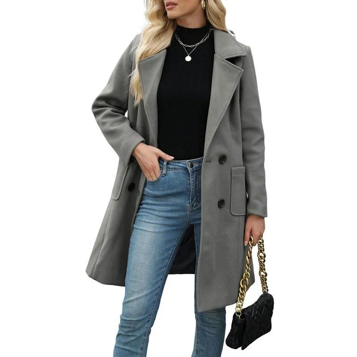 Longline Double Breasted Coat Women Tailored Everyday