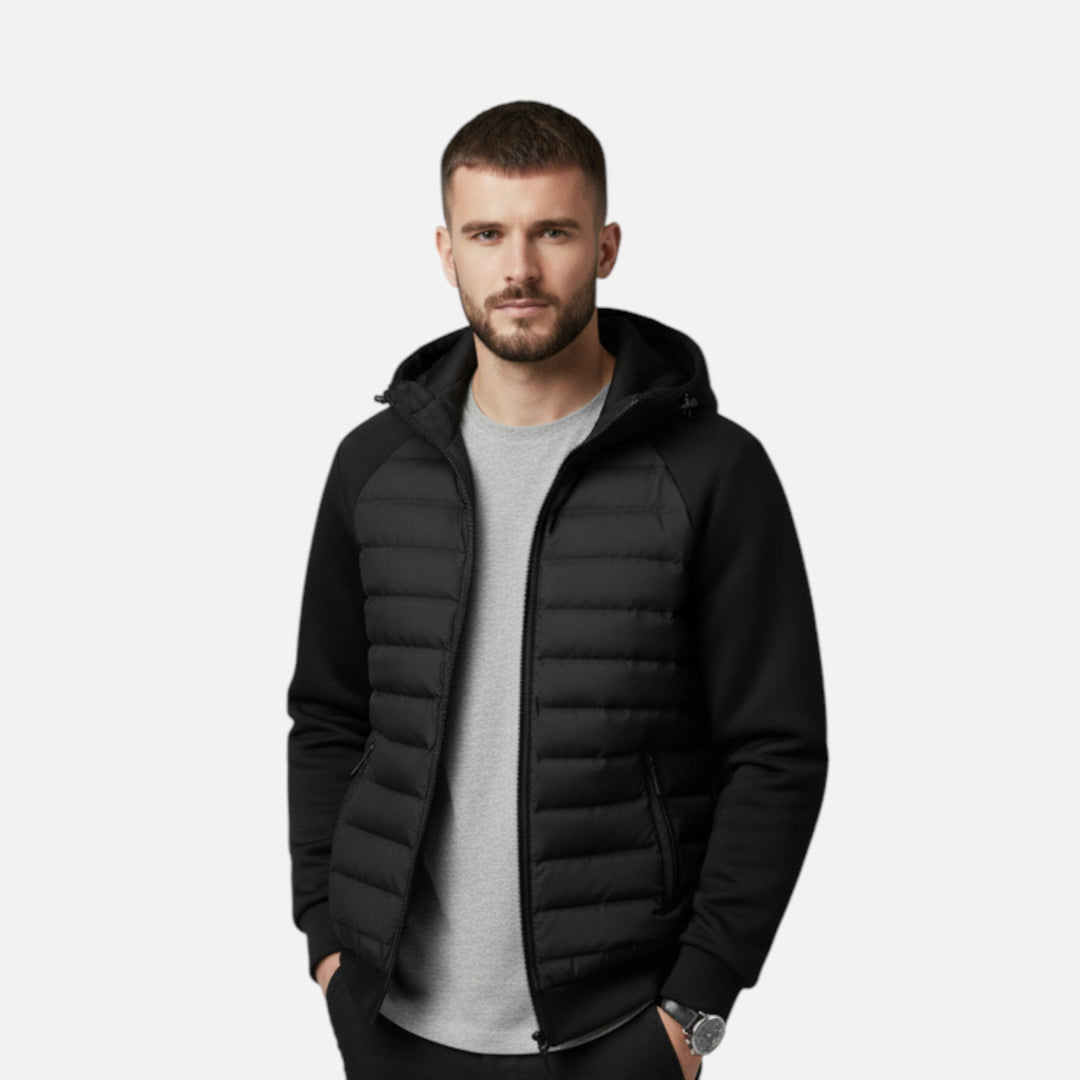 Mens Quilted Hooded Longline Puffer Jacket