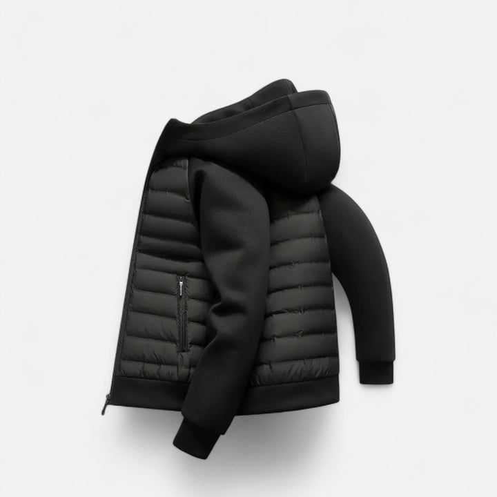 Mens Quilted Hooded Longline Puffer Jacket