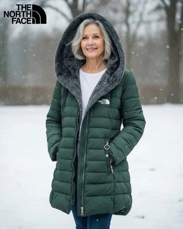Womens Fleece Lined Quilted Puffer Coat with Hood