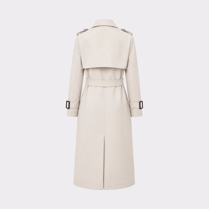 Oversized Belted Trench Coat Women Classic Double Breasted