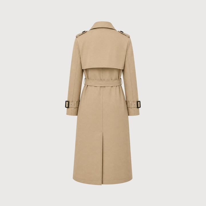 Oversized Belted Trench Coat Women Classic Double Breasted