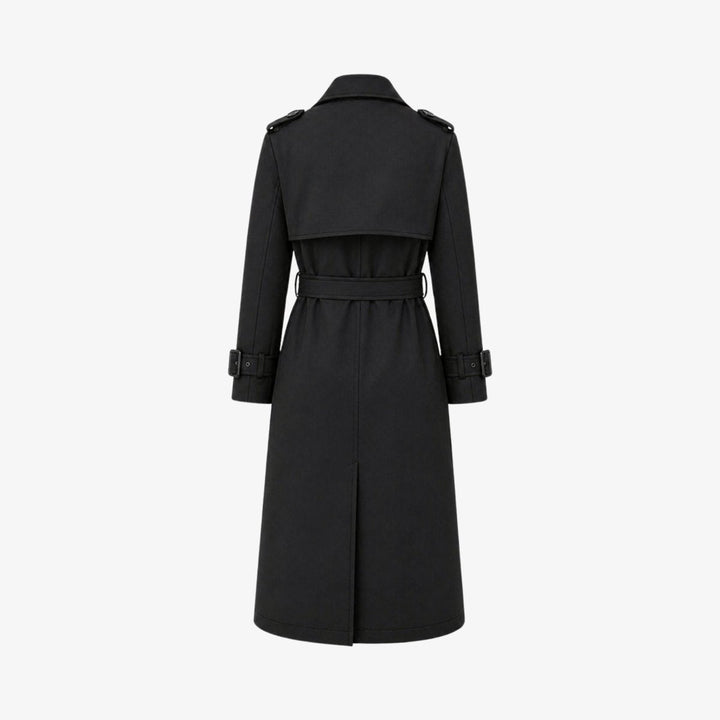 Oversized Belted Trench Coat Women Classic Double Breasted