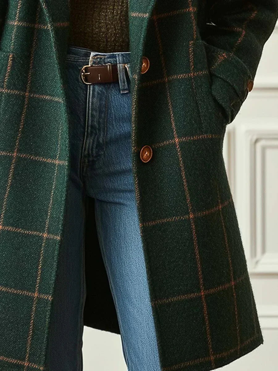 Oversized Notch Lapel Longline Coat Women