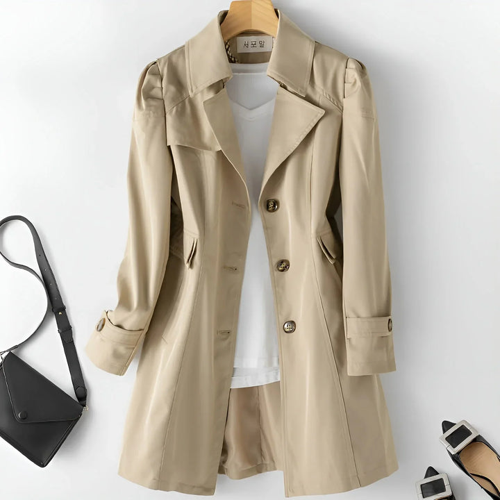 Fluid Trench Coat Relaxed Notch Lapel Womens