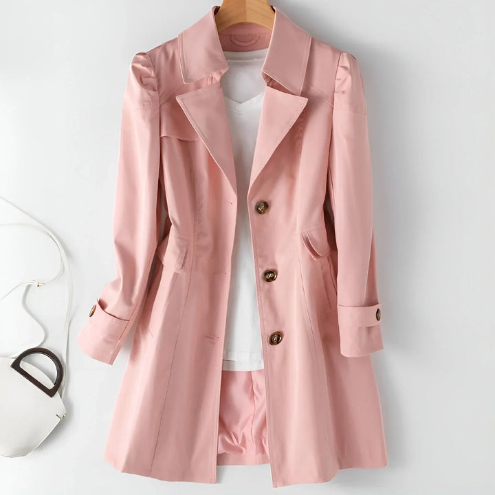Fluid Trench Coat Relaxed Notch Lapel Womens