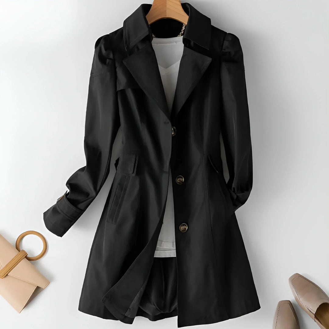 Fluid Trench Coat Relaxed Notch Lapel Womens