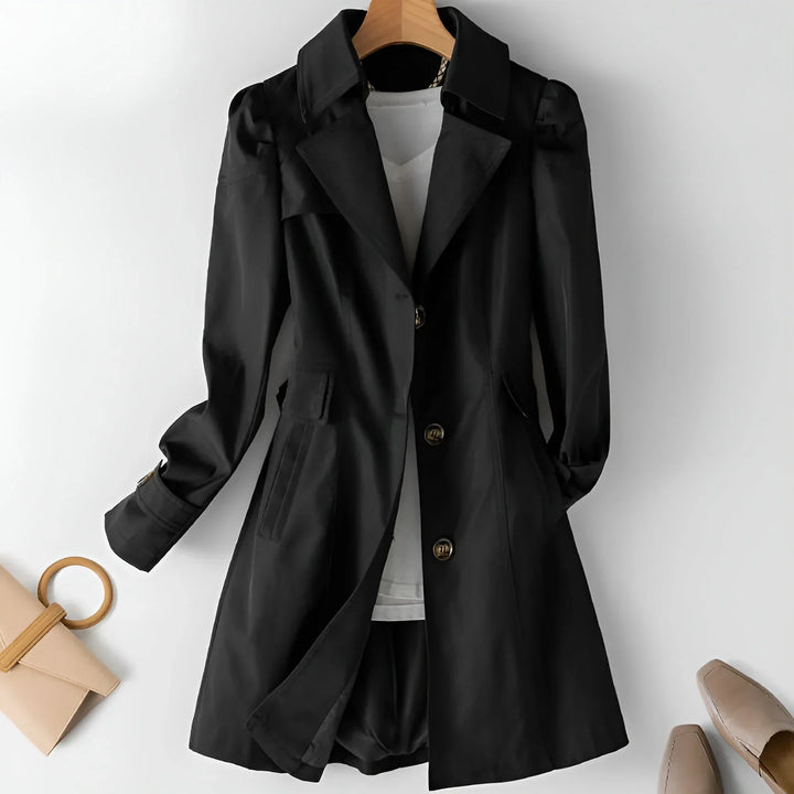 Fluid Trench Coat Relaxed Notch Lapel Womens