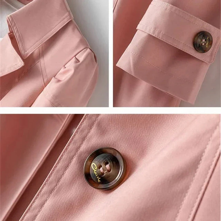 Fluid Trench Coat Relaxed Notch Lapel Womens