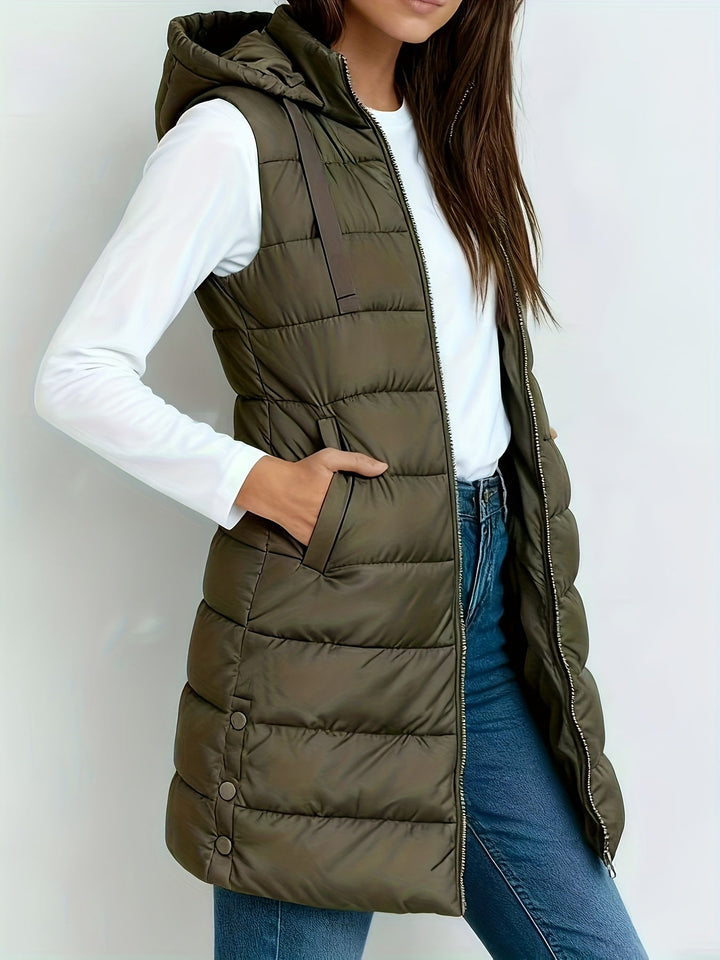 Womens Hooded Relaxed Longline Coat Oversized Fit