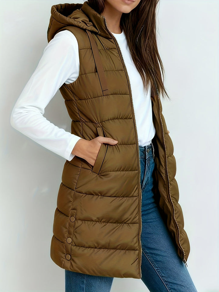 Womens Hooded Relaxed Longline Coat Oversized Fit