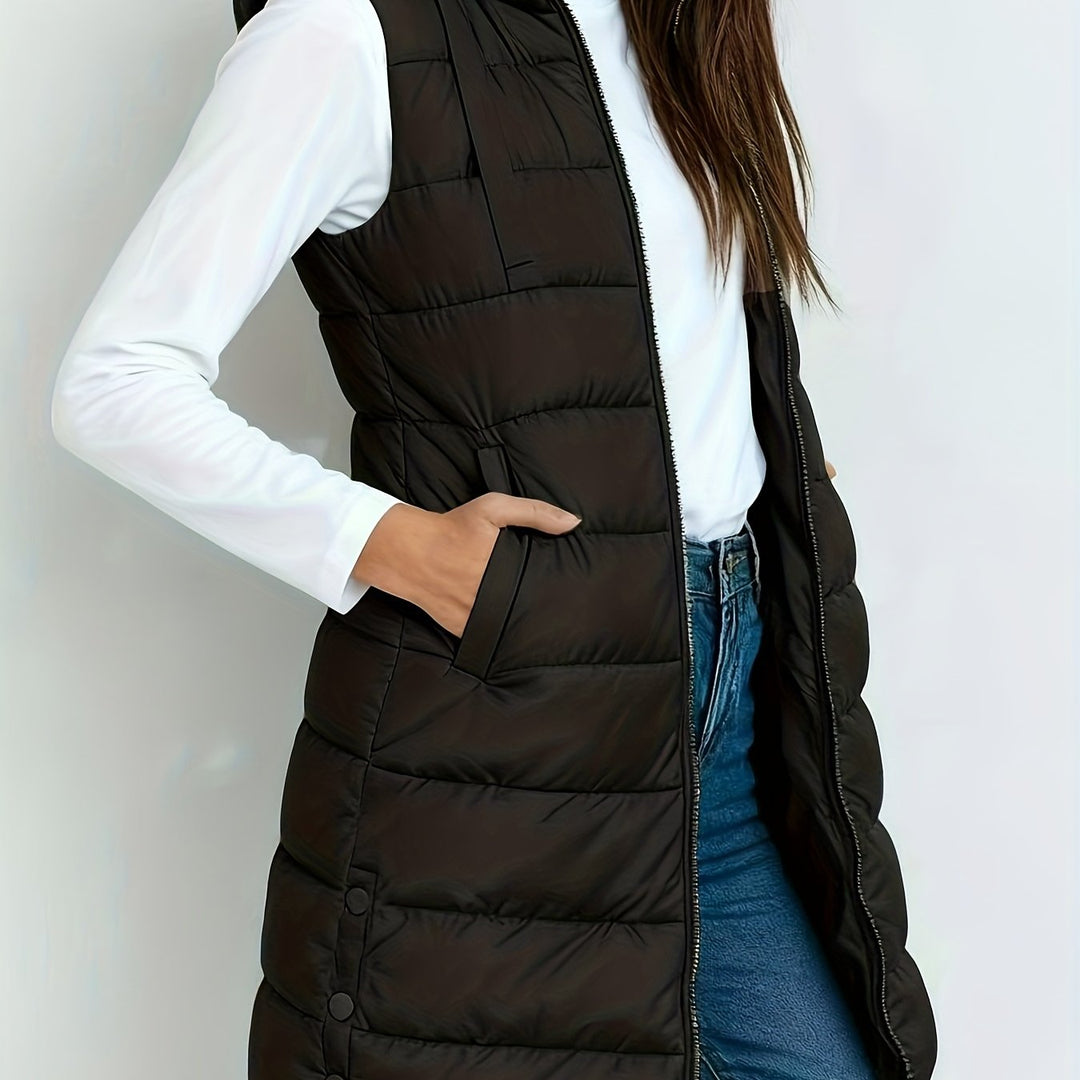 Womens Hooded Relaxed Longline Coat Oversized Fit