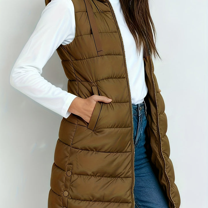 Womens Hooded Relaxed Longline Coat Oversized Fit