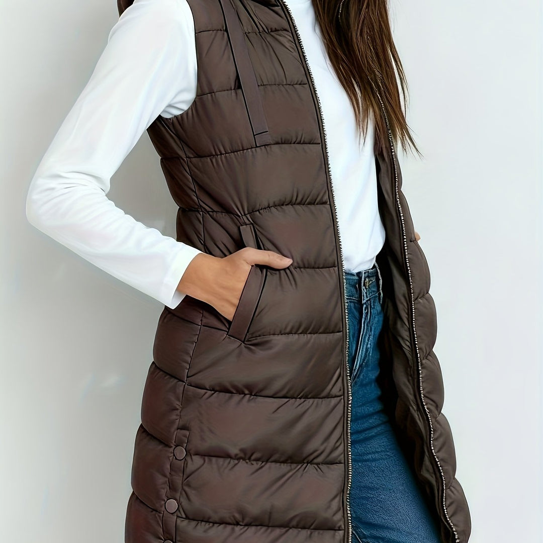 Womens Hooded Relaxed Longline Coat Oversized Fit