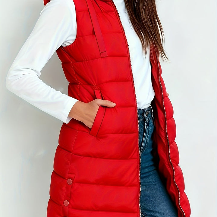 Womens Hooded Relaxed Longline Coat Oversized Fit