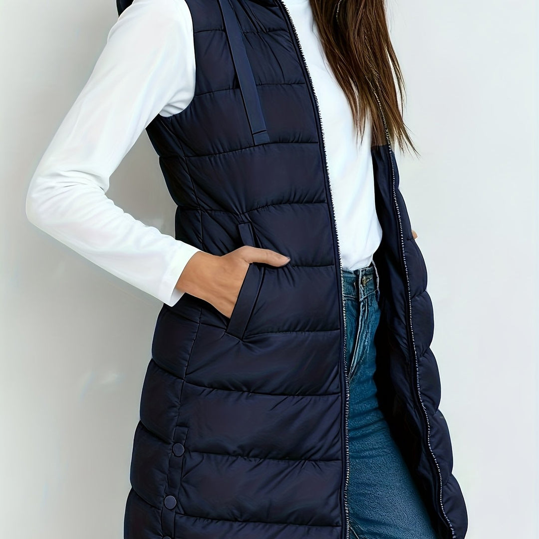 Womens Hooded Relaxed Longline Coat Oversized Fit