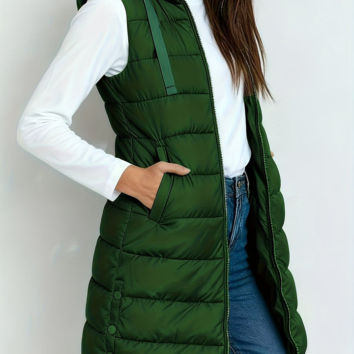 Womens Hooded Relaxed Longline Coat Oversized Fit