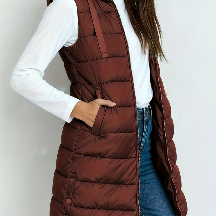 Womens Hooded Relaxed Longline Coat Oversized Fit