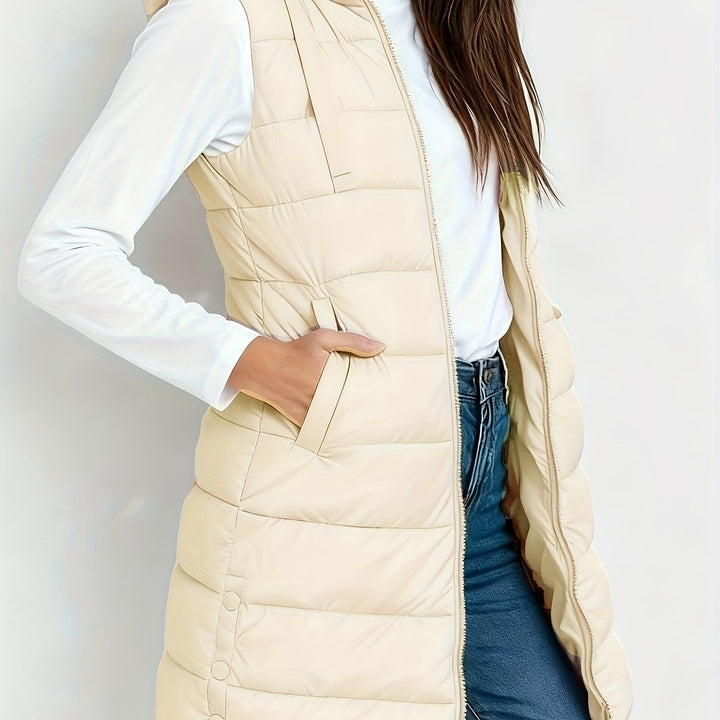 Womens Hooded Relaxed Longline Coat Oversized Fit
