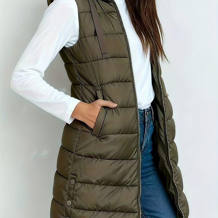 Womens Hooded Relaxed Longline Coat Oversized Fit