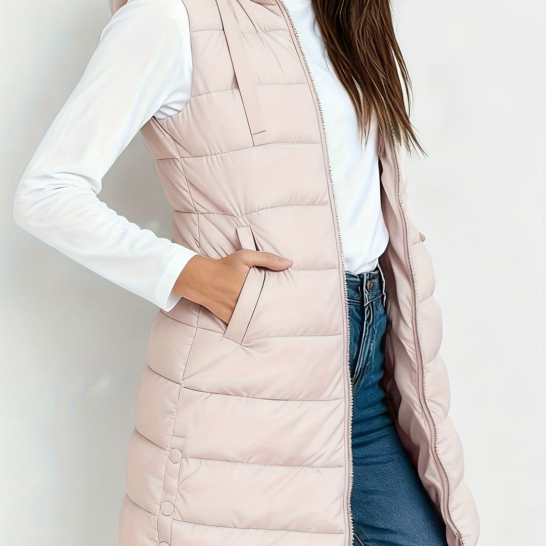 Womens Hooded Relaxed Longline Coat Oversized Fit
