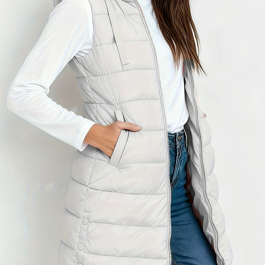 Womens Hooded Relaxed Longline Coat Oversized Fit