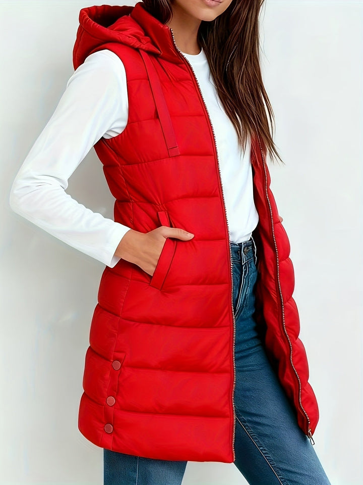 Womens Hooded Relaxed Longline Coat Oversized Fit