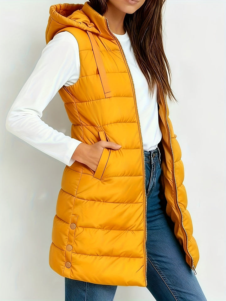 Womens Hooded Relaxed Longline Coat Oversized Fit