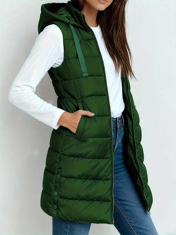 Womens Hooded Relaxed Longline Coat Oversized Fit