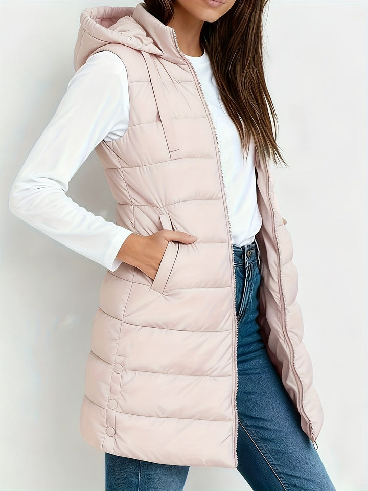 Womens Hooded Relaxed Longline Coat Oversized Fit