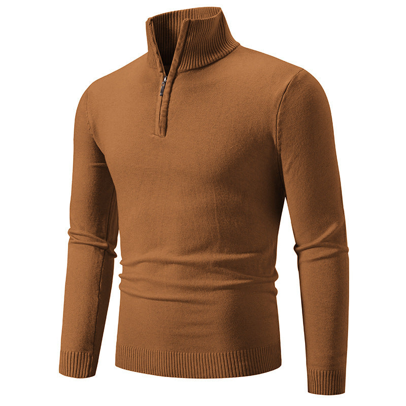 Mens Zip Up Longline Heritage Knit Sweater