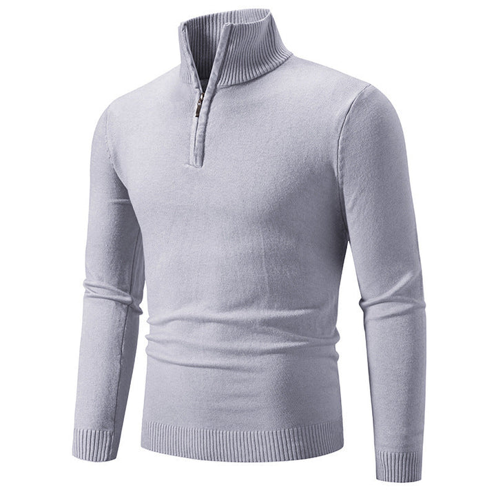 Mens Zip Up Longline Heritage Knit Sweater