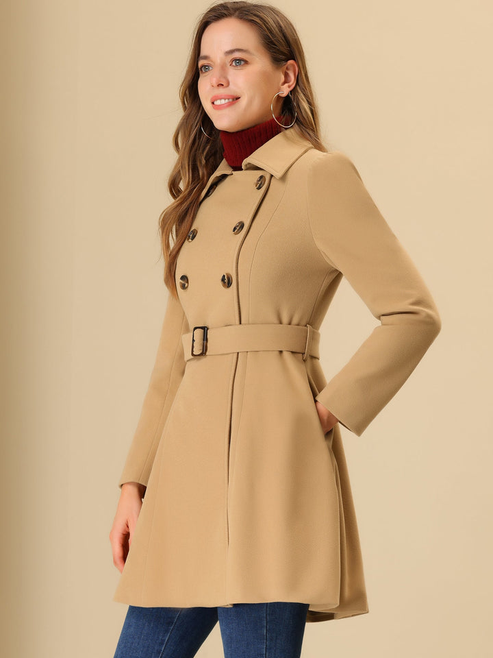 Fit and Flare Double Breasted Trench Coat Women
