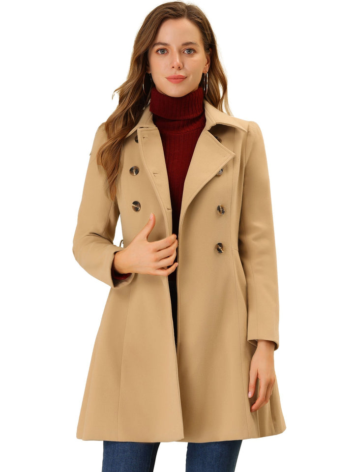 Fit and Flare Double Breasted Trench Coat Women