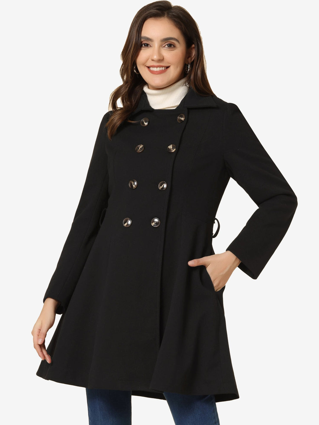 Fit and Flare Double Breasted Trench Coat Women