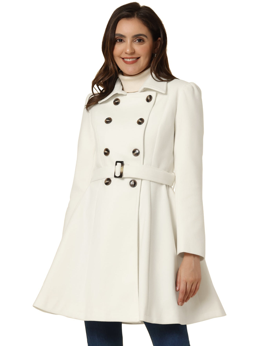 Fit and Flare Double Breasted Trench Coat Women
