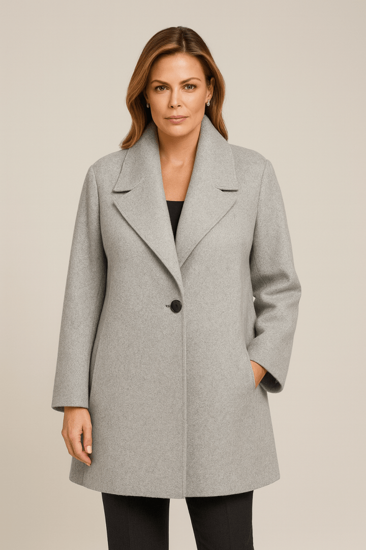 Womens Wool Coat Oversized Minimalist Single Button