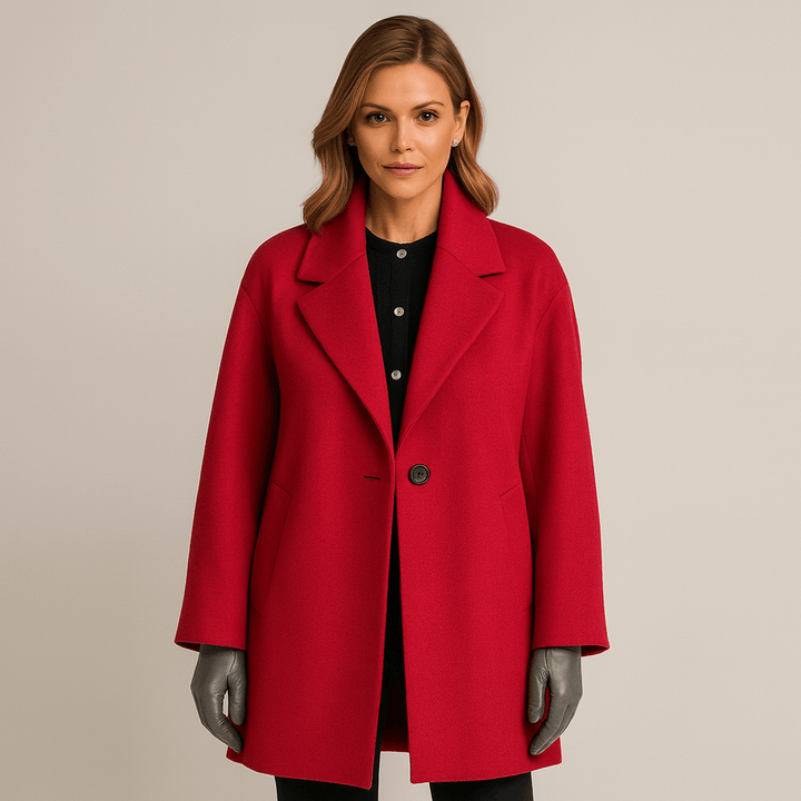 Womens Wool Coat Oversized Minimalist Single Button