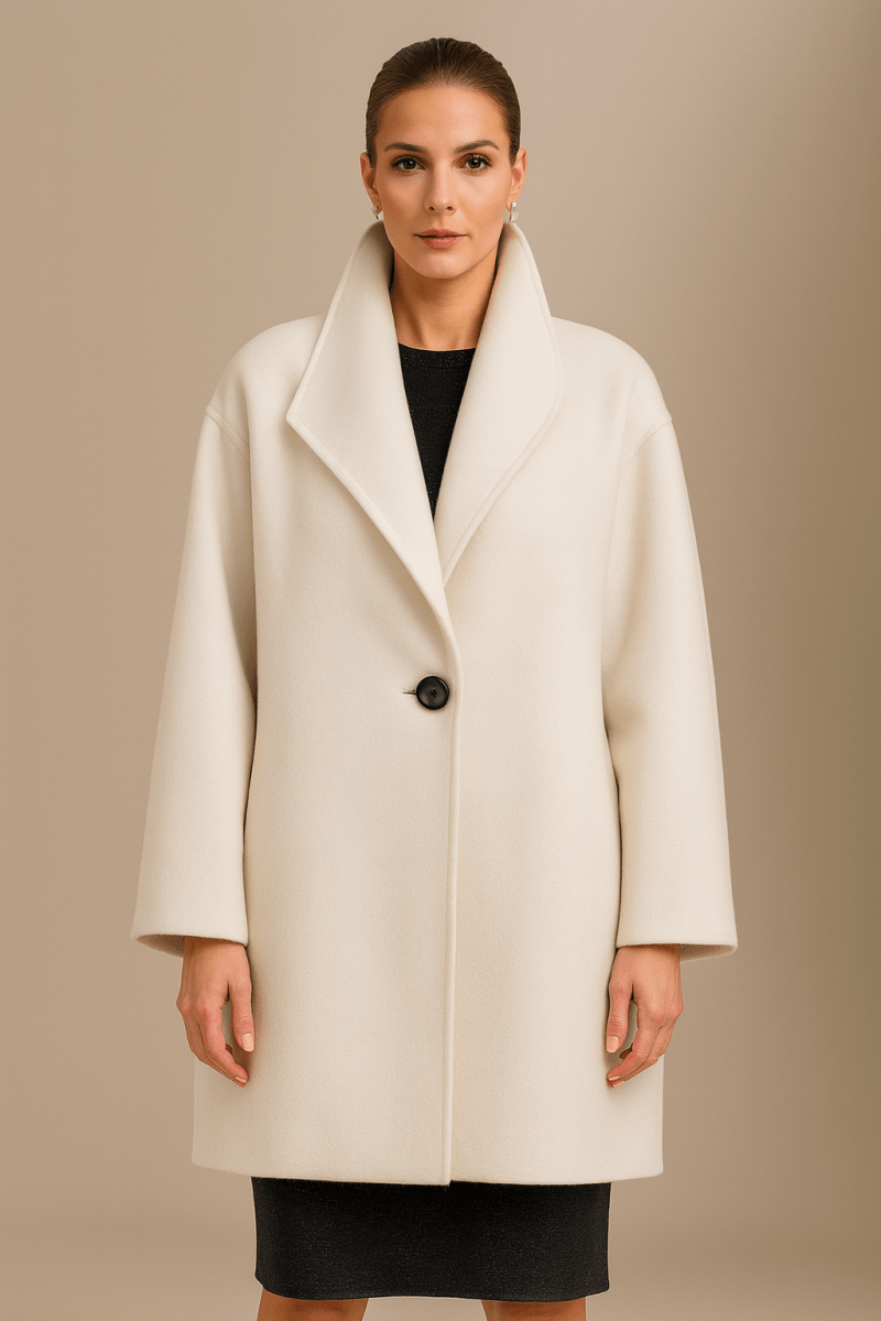 Womens Wool Coat Oversized Minimalist Single Button