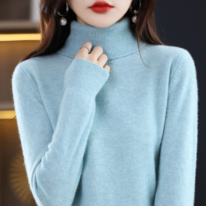 Womens Ribbed Turtleneck Longline Sweater
