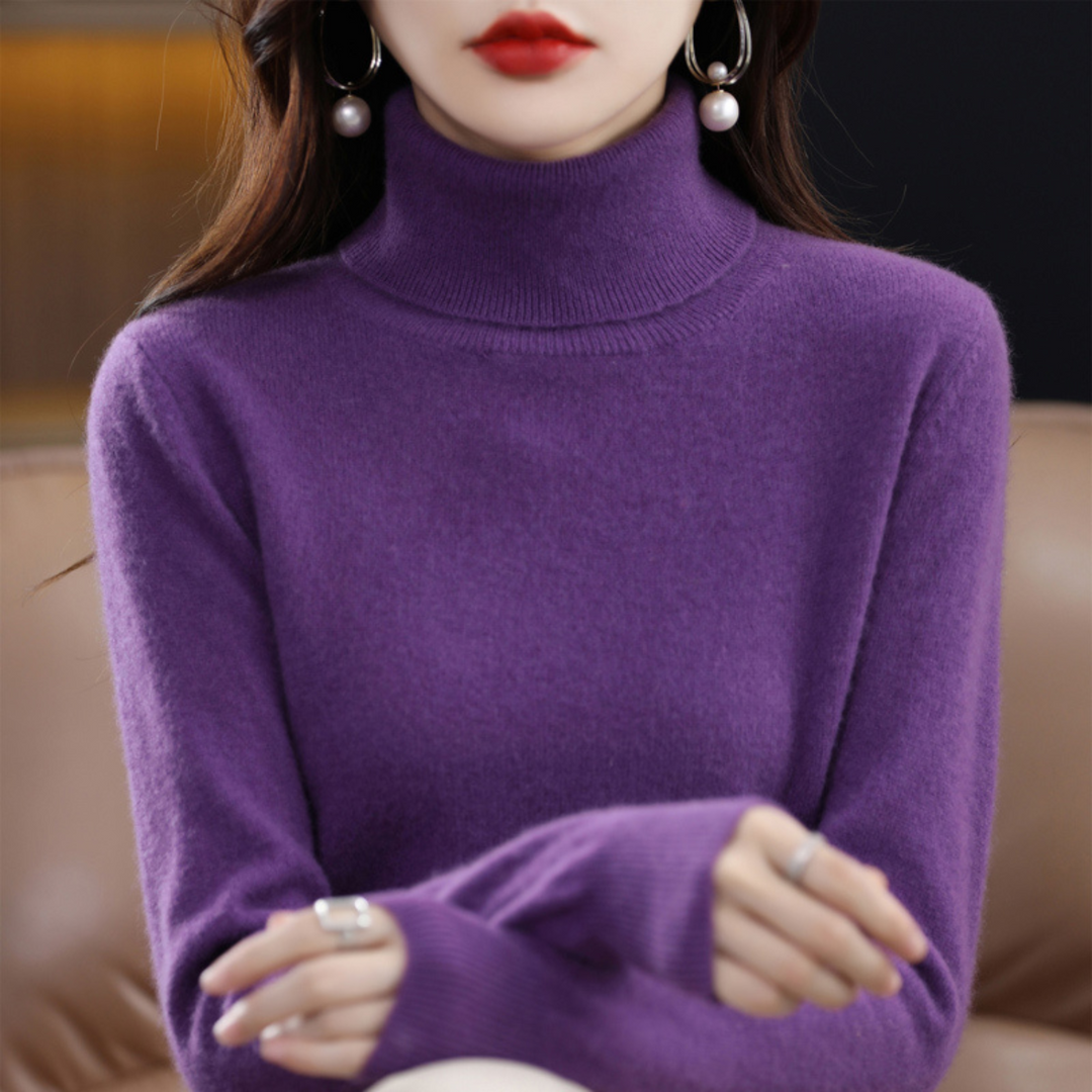 Womens Ribbed Turtleneck Longline Sweater