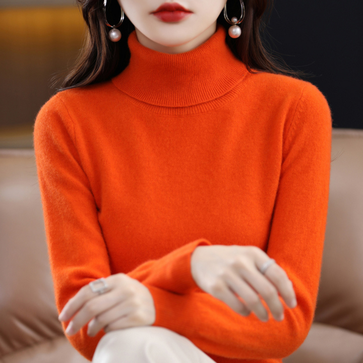 Womens Ribbed Turtleneck Longline Sweater