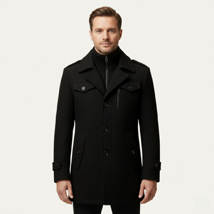Padded Zip-Up Longline Coat Mens Statement Layer