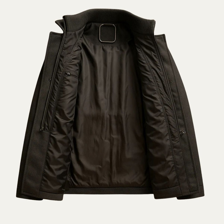 Padded Zip-Up Longline Coat Mens Statement Layer