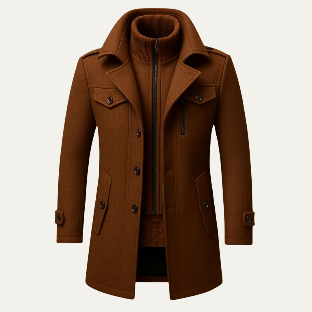 Padded Zip-Up Longline Coat Mens Statement Layer