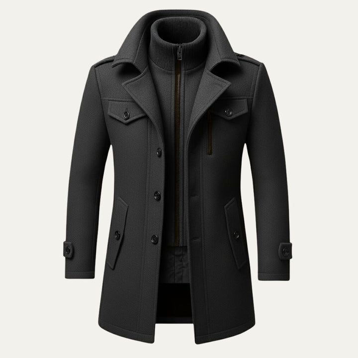 Padded Zip-Up Longline Coat Mens Statement Layer