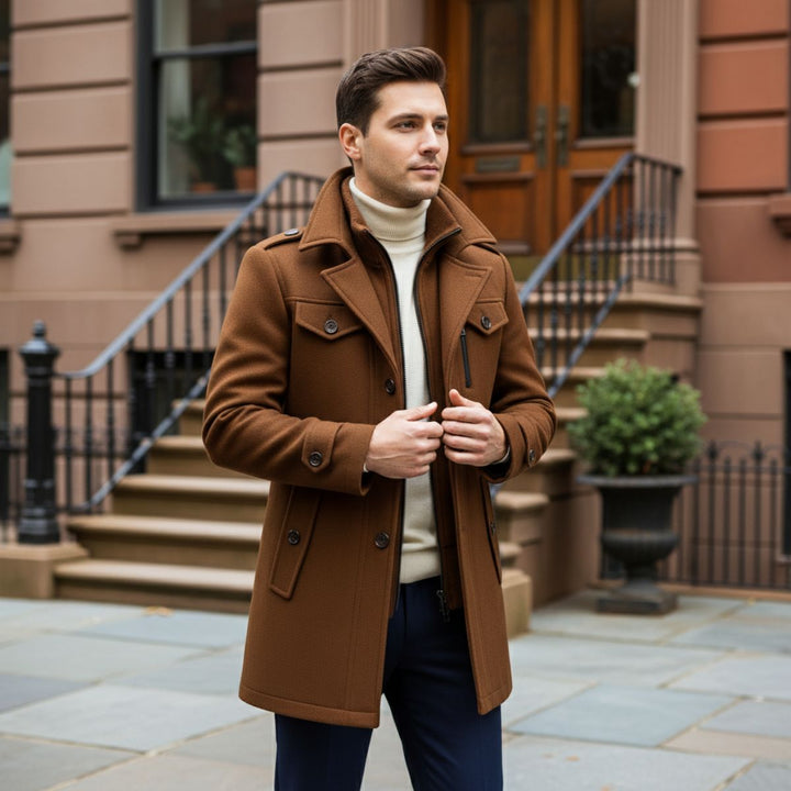 Padded Zip-Up Longline Coat Mens Statement Layer