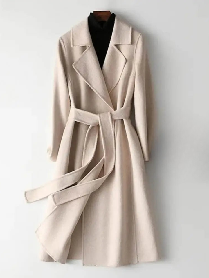 Structured Longline Notch Lapel Coat for Women