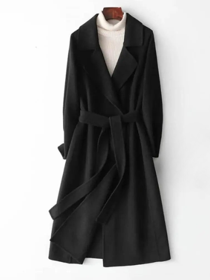 Structured Longline Notch Lapel Coat for Women
