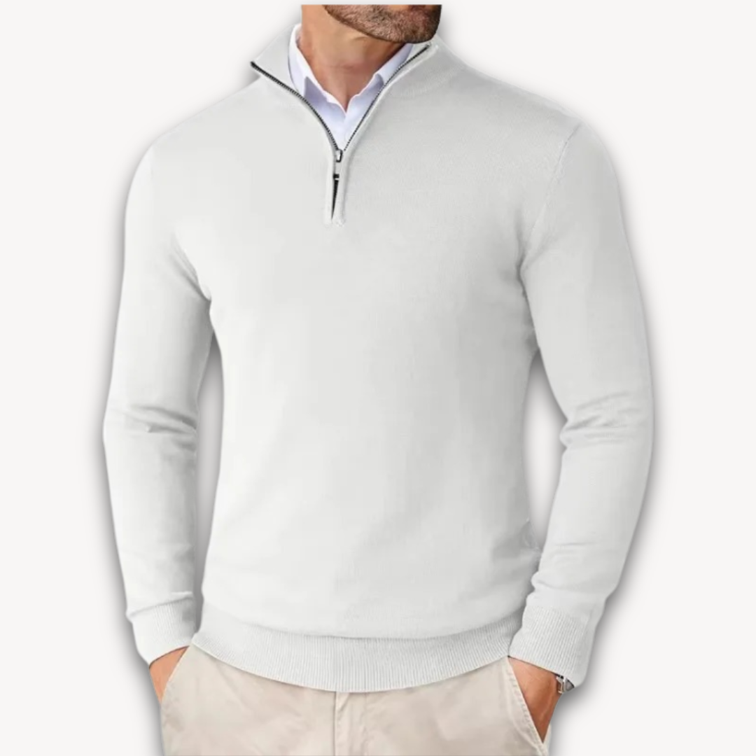 Mock Neck Ribbed Sweater Oversized Relaxed Fit Men